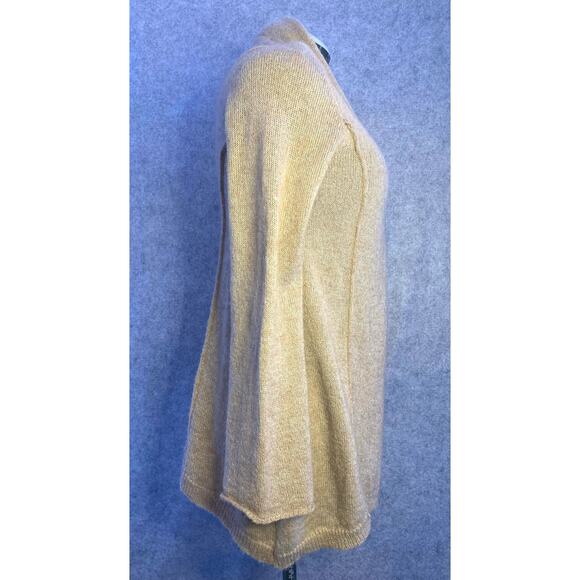 August Silk Cardigan, Tan And Gold Holiday Sweater, Women’s XL, Wool Blend - Picture 10 of 12